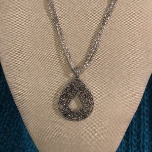 Sparkly Teardrop Necklace and Earrings